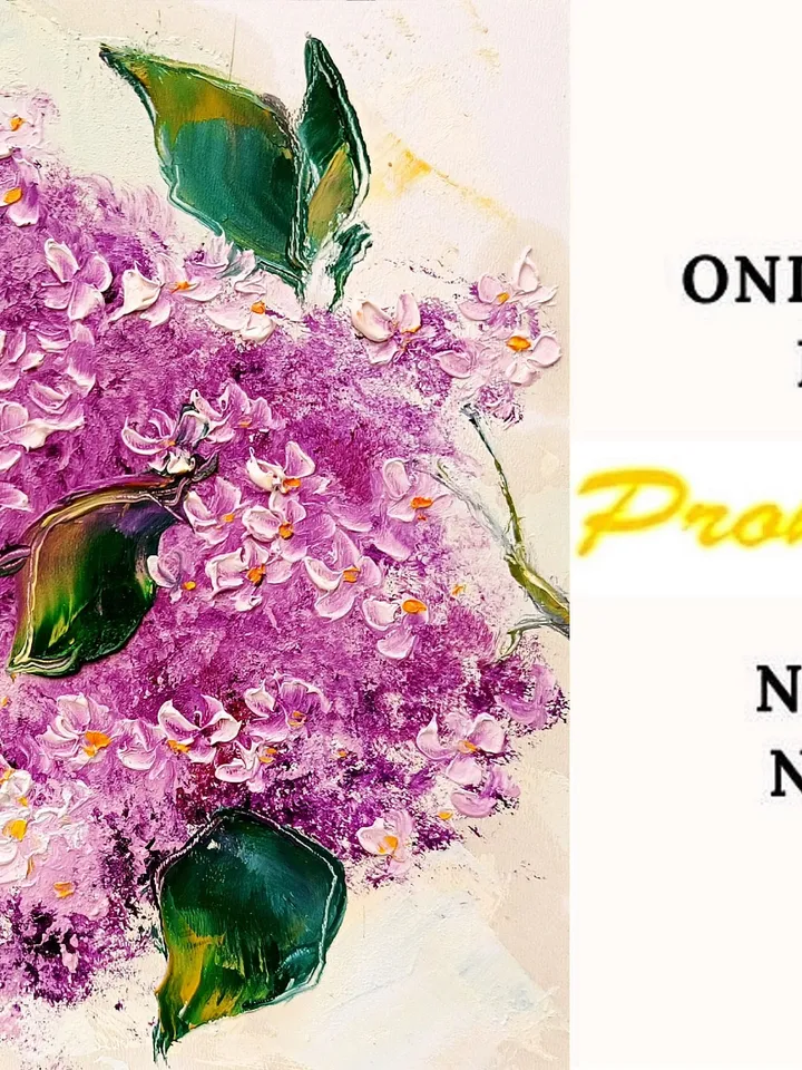 Lilac Painting Floral Original Art Impasto Painting Flower Wall Art Lilac Flowers Painting Oil Painting Country 8x8 by ArtProkopaloSv