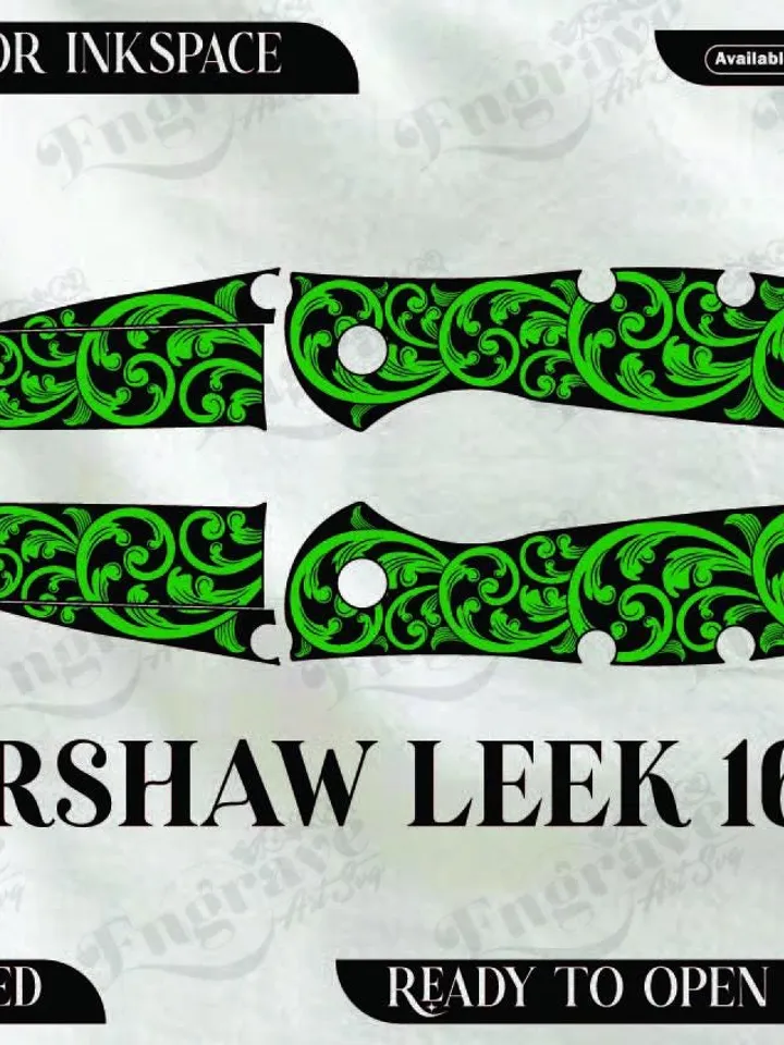 kershaw Leek 1660 Scrolling design,lasercut,laserengraving,fiberlaser,engravingfiles