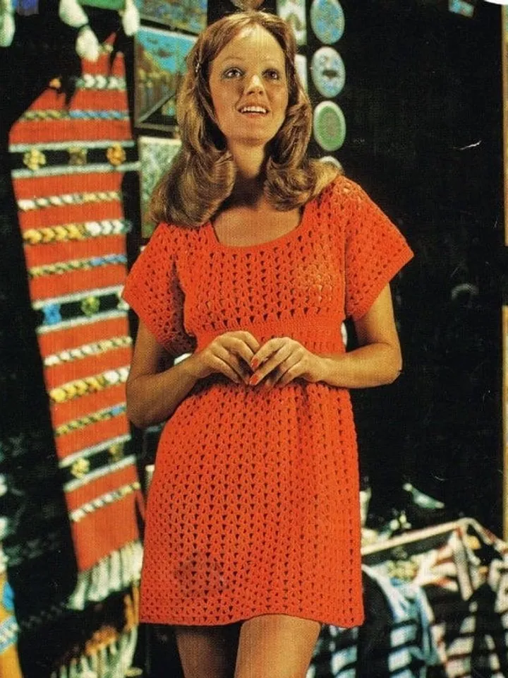 Crochet Dress Pattern Vintage 70s Crochet Tunic Dress Pattern Crochet Wedding dress Pattern Crochet womans dress pattern