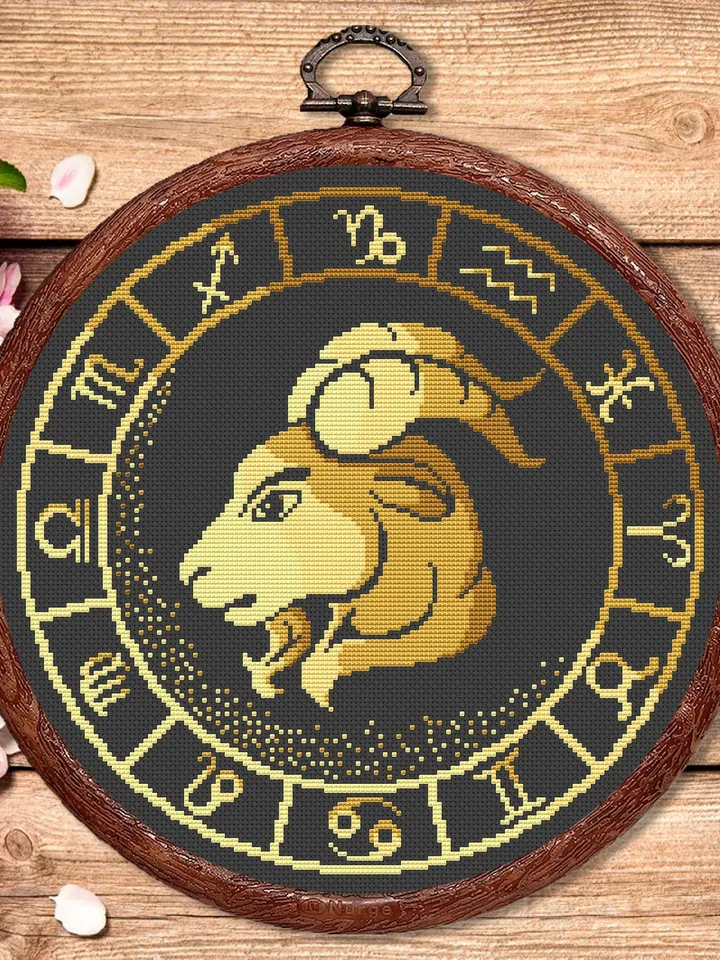 Capricorn Cross Stitch Pattern, Zodiac Cross Stitch, Embroidery Zodiac, Signs of the Zodiac Pattern, Modern Cross Stitch #zdc010