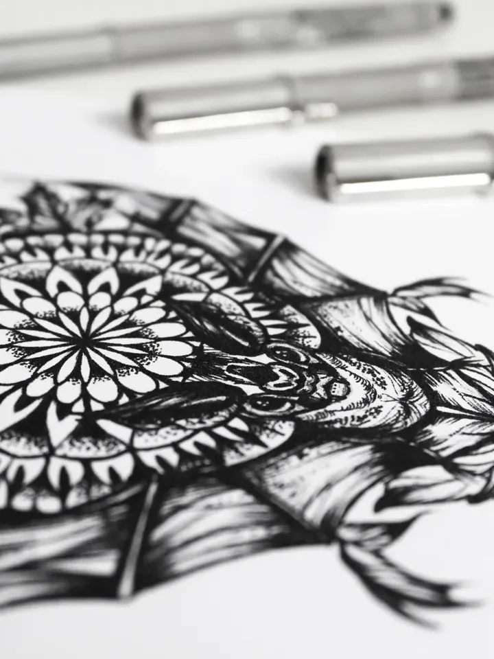 Bat Tattoo Design Bat And Mandala Tattoo Sketch Bat Tattoo Idea, Instant download PNG and JPG