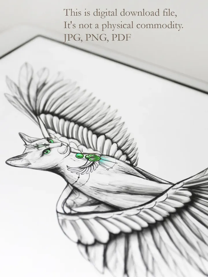 Bastet Tattoo Design Bastet Goddess Sketch Egyptian Cat Tattoo Design for Woman, Instant download PDF, JPG, PNG