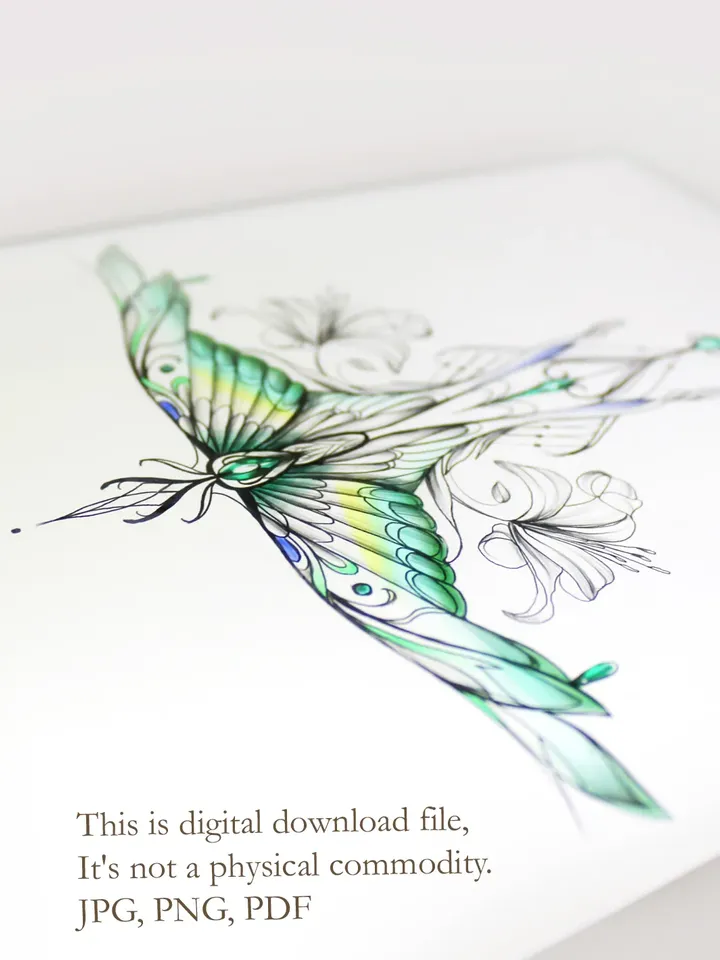 Luna Moth Tattoo Design Fine Line Moth Tattoo Design Butterfly Tattoo Sketch, Instant download PDF, JPG, PNG