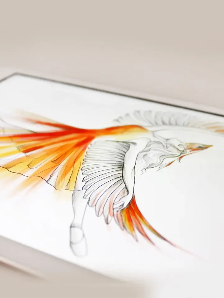 Phoenix Goddess Tattoo Design Phoenix Tattoo Idea Female Phoenix Woman Tattoo Sketch, Instant download JPG, PDF, PNG