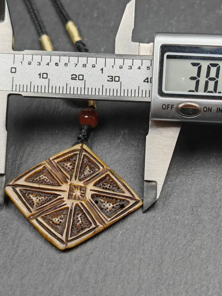 Authentic Vajra Mandala Kapala Pendant,Gandhanra Old Tibetan Buddhism Amulet,Protective Charm,38mm × 32mm