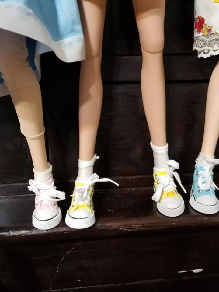 Textile sneakers for 1/3 1/4 SD BJD Doll - 7.5cm sole length - Or any other doll – Christmas gift idea