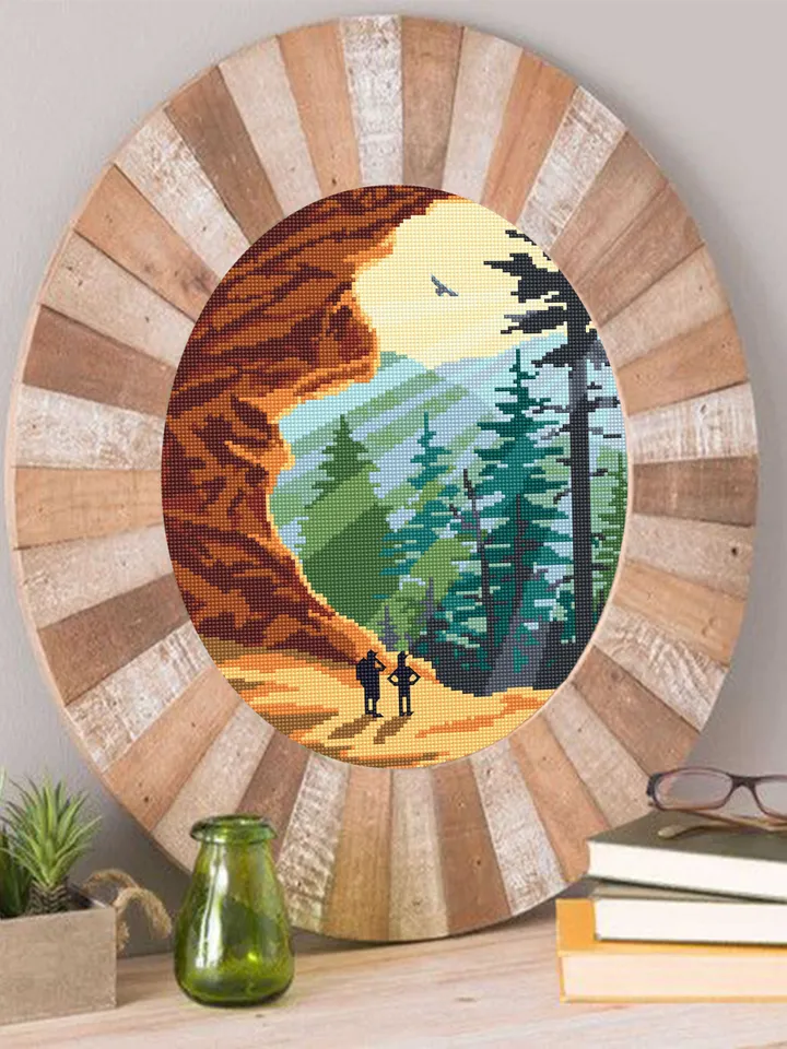 Great Smoky Mountains National park cross stitch pattern PDF Mountain landscape embroidery beginners Nature USA cross stitch chart #L27