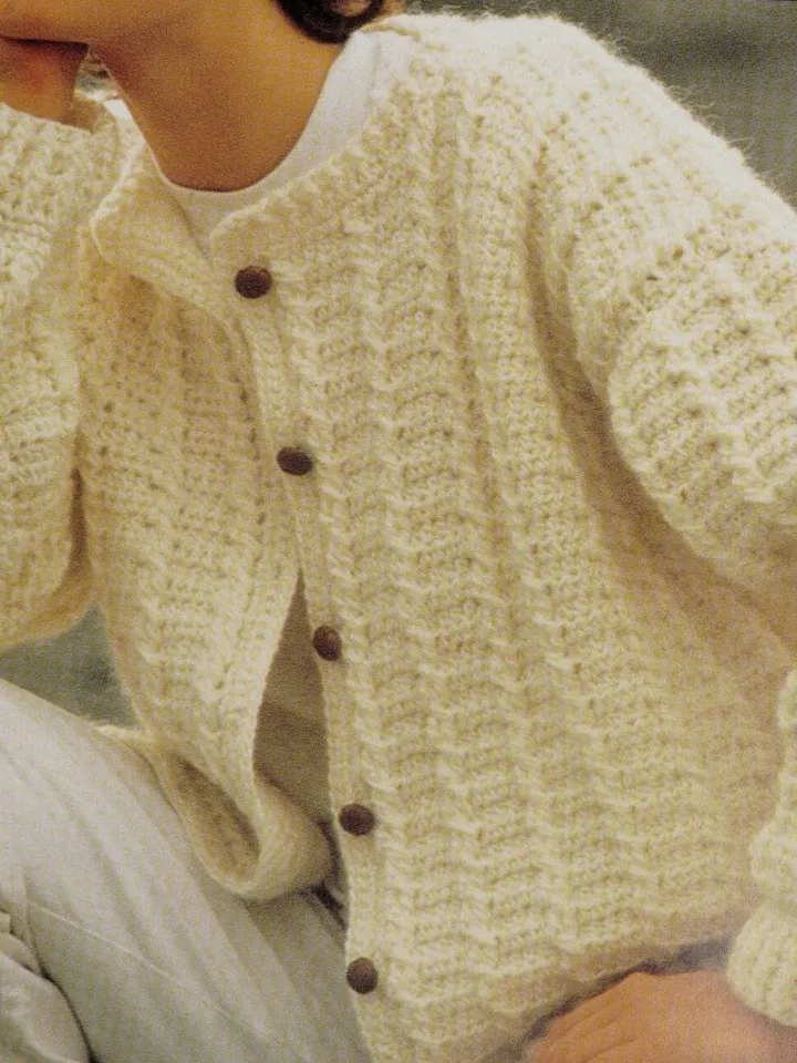 Cardigan aran crochet pattern, women cardigan crochet, cable cardigan pdf
