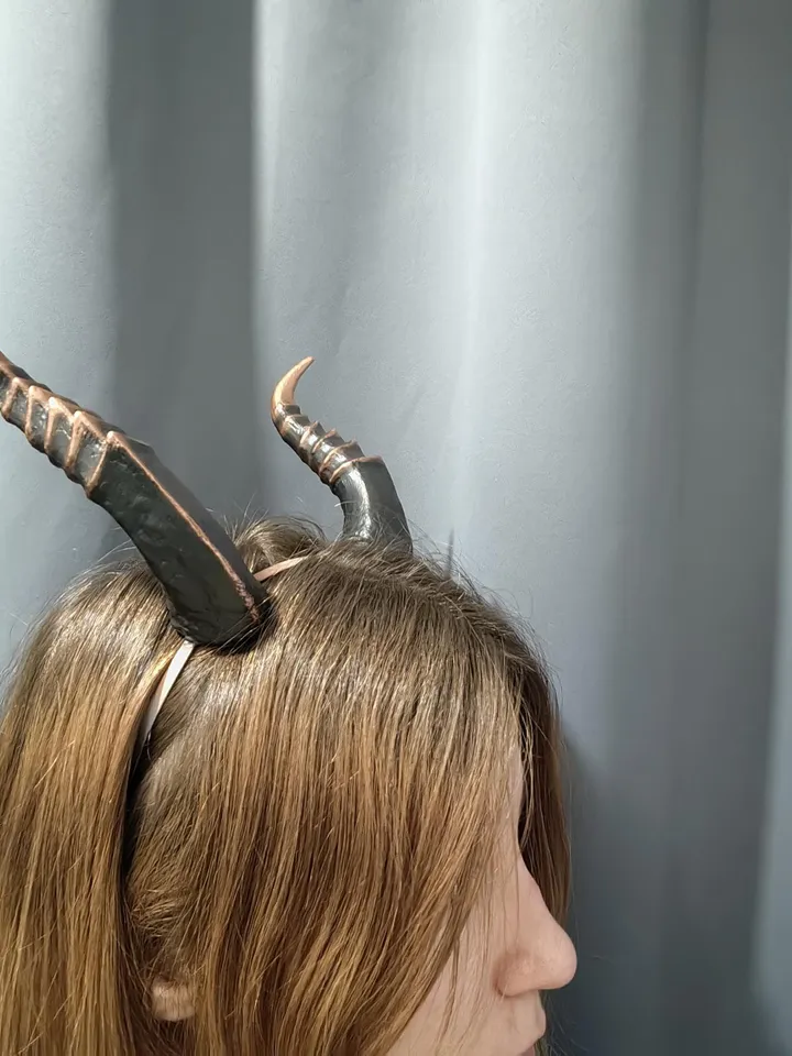 Dragon Horns, aged copper Devil Horns, Dragon Horns, Horns Headband, Fantasy Cosplay Horns for Halloween