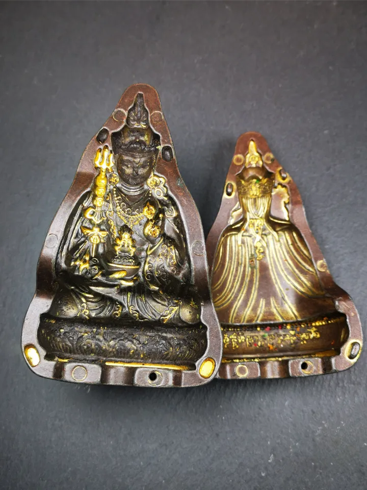 Gandhanra Antique Tibetan Statue Mold,Padmasambhava Tsa Tsa,Guru Rinpoche,Lotus Born,Old Mould Making Clay Buddha Statue,Tsha Tsha