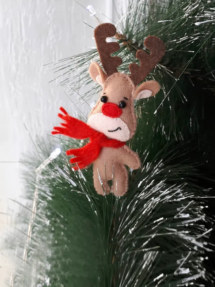 Reindeer Christmas Ornaments Felt Pattern , Christmas Decorations, Tree Ornament , Stuffed Animals and Plushies Patterns