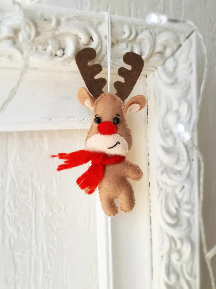 Reindeer Christmas Ornaments Felt Pattern , Christmas Decorations, Tree Ornament , Stuffed Animals and Plushies Patterns
