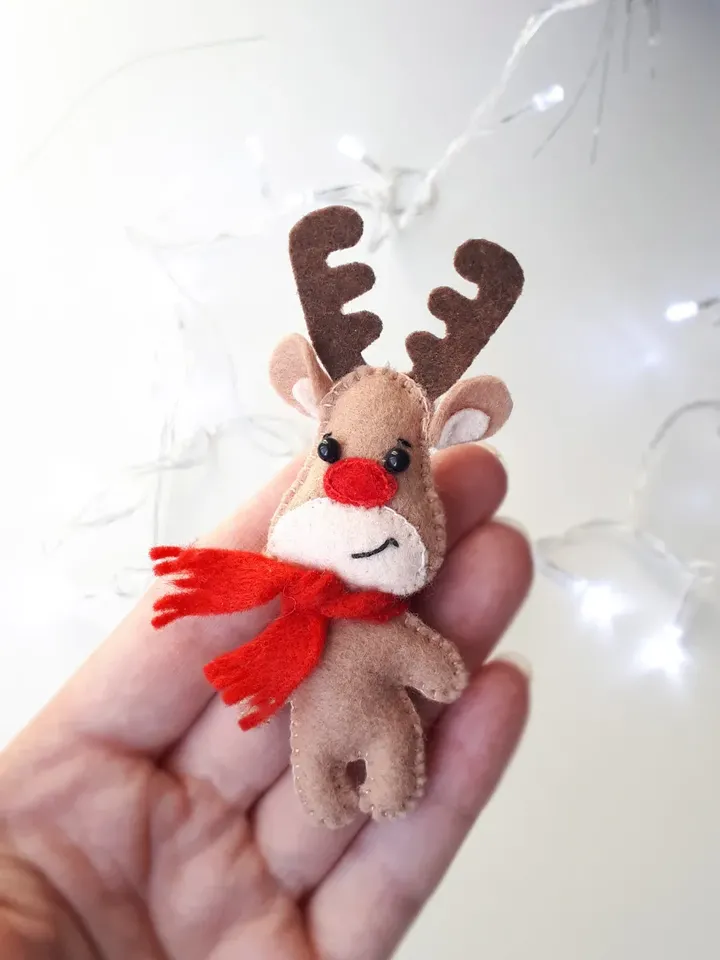 Reindeer Christmas Ornaments Felt Pattern , Christmas Decorations, Tree Ornament , Stuffed Animals and Plushies Patterns