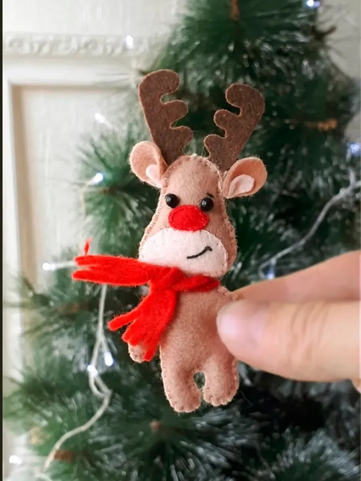 Reindeer Christmas Ornaments Felt Pattern , Christmas Decorations, Tree Ornament , Stuffed Animals and Plushies Patterns
