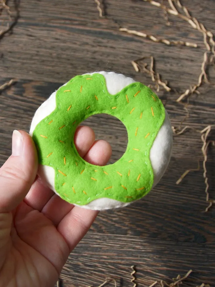 Catnip cat toy donut. Tasty catnip donut.