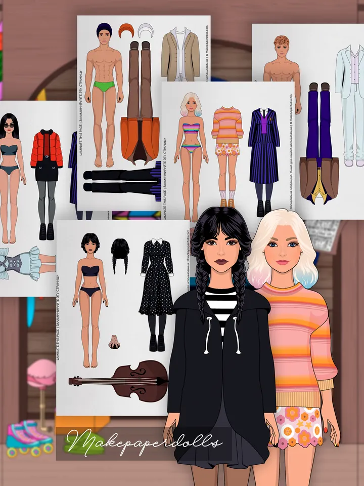 Wednesday Paper Dolls