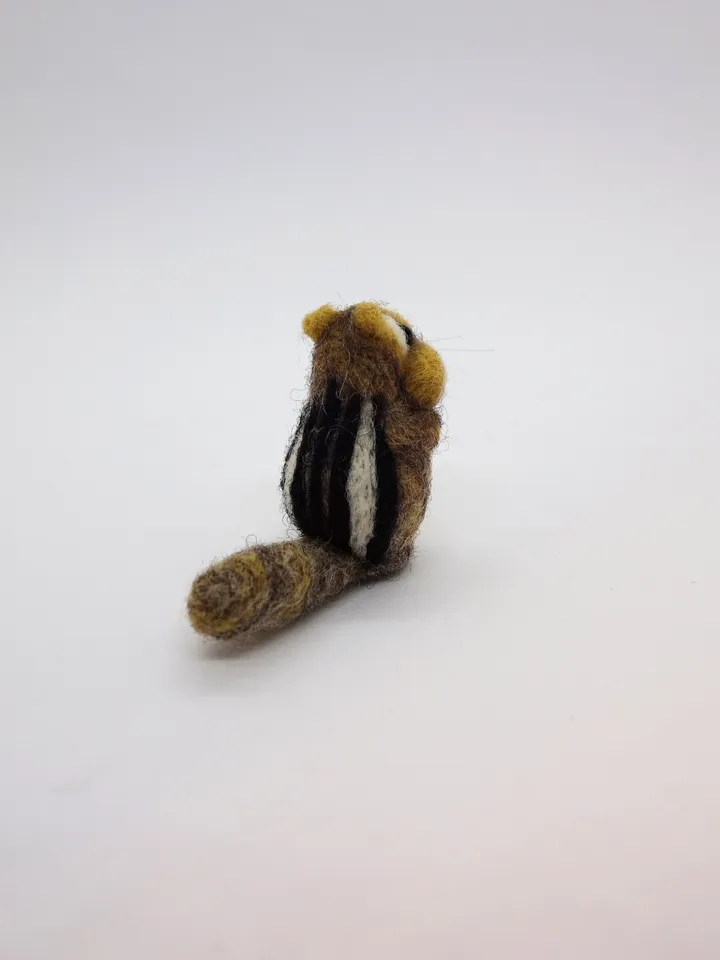 Peanut the chipmunk, miniature needle felted animal, ready to ship from the USA