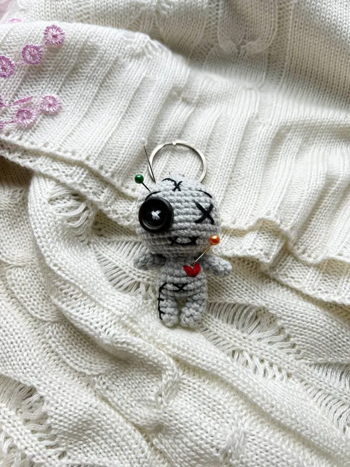 PDF Crochet Voodoo Doll Pattern, Keychain Pattern Amigurumi, Cute Voodoo Doll, little goth doll, baby voodoo, Amigurumi Voodoo Doll tutorial