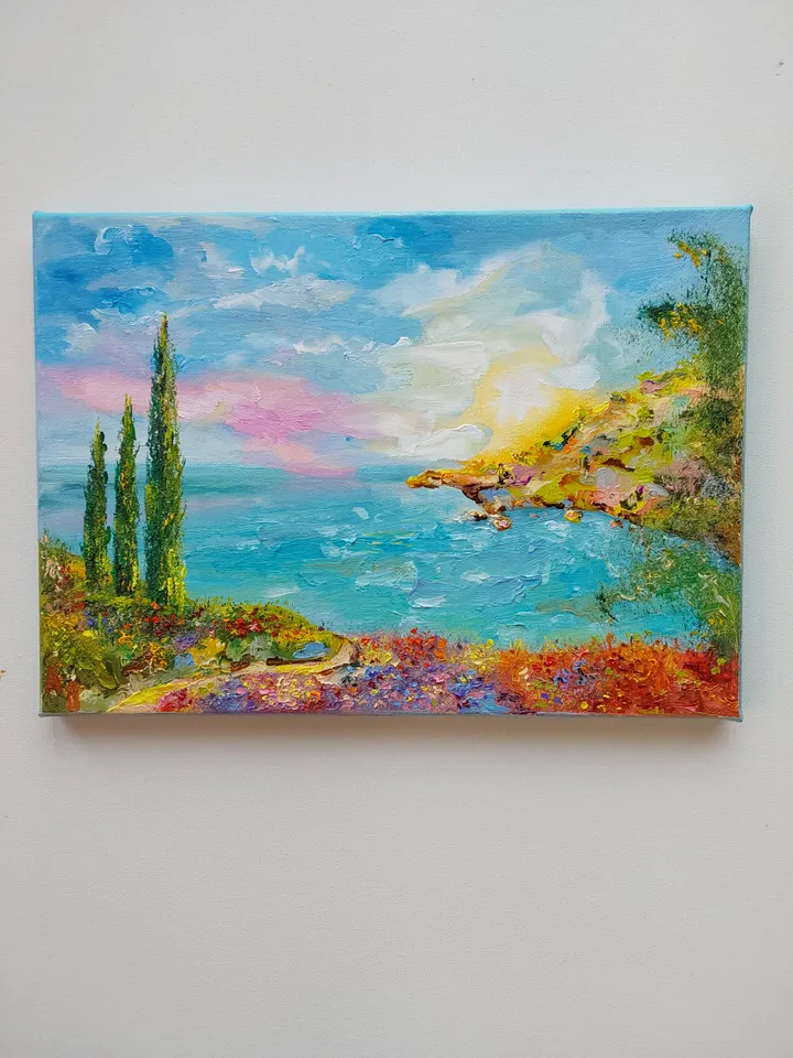 "The Road to the Sea" oil painting on canvas 35x25cm (14x10inch)