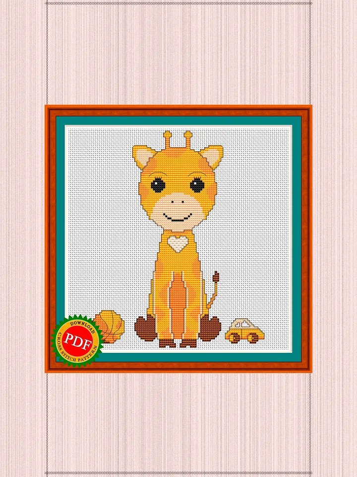 Giraffe Cross Stitch Pattern | Darling Baby Giraffe Pattern