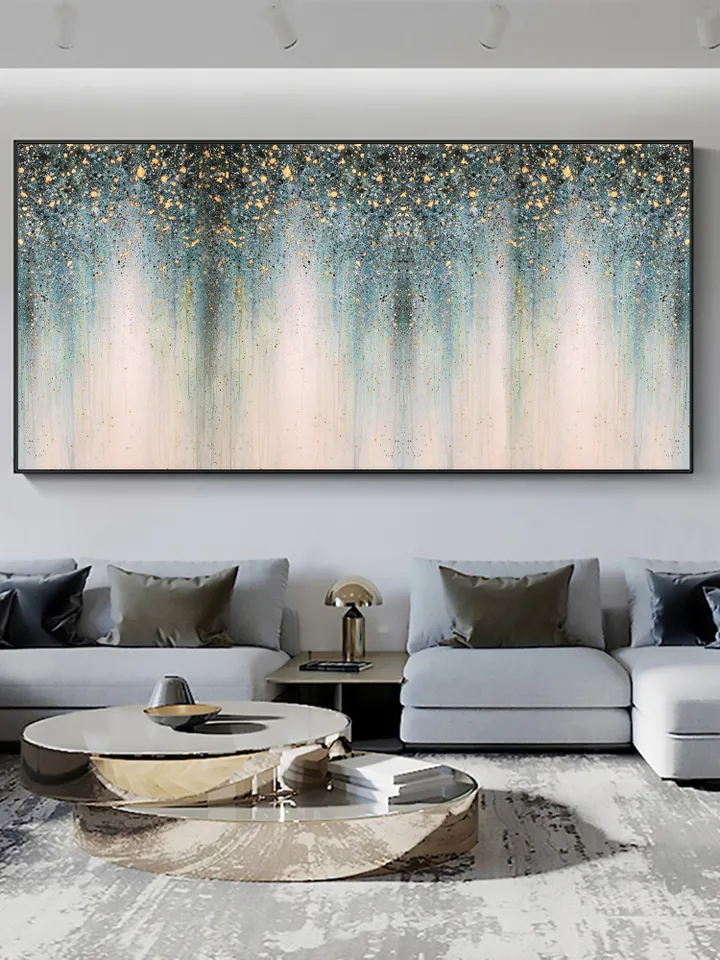 Original Gold Foil Oil Painting on Canvas Large Wall Art Abstract Golden Acrylic Painting Custom Painting Living room Wall Decor Home Decor