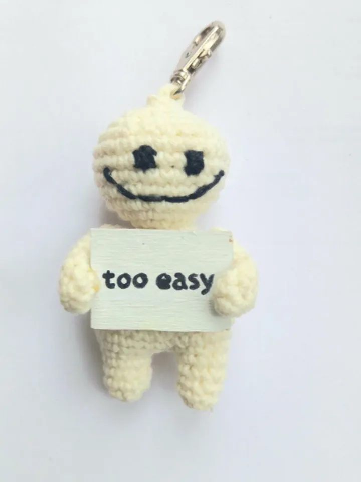 The keychain "too easy" for a bag or keys, a toy in the car interior, a pendant for the rearview mirror