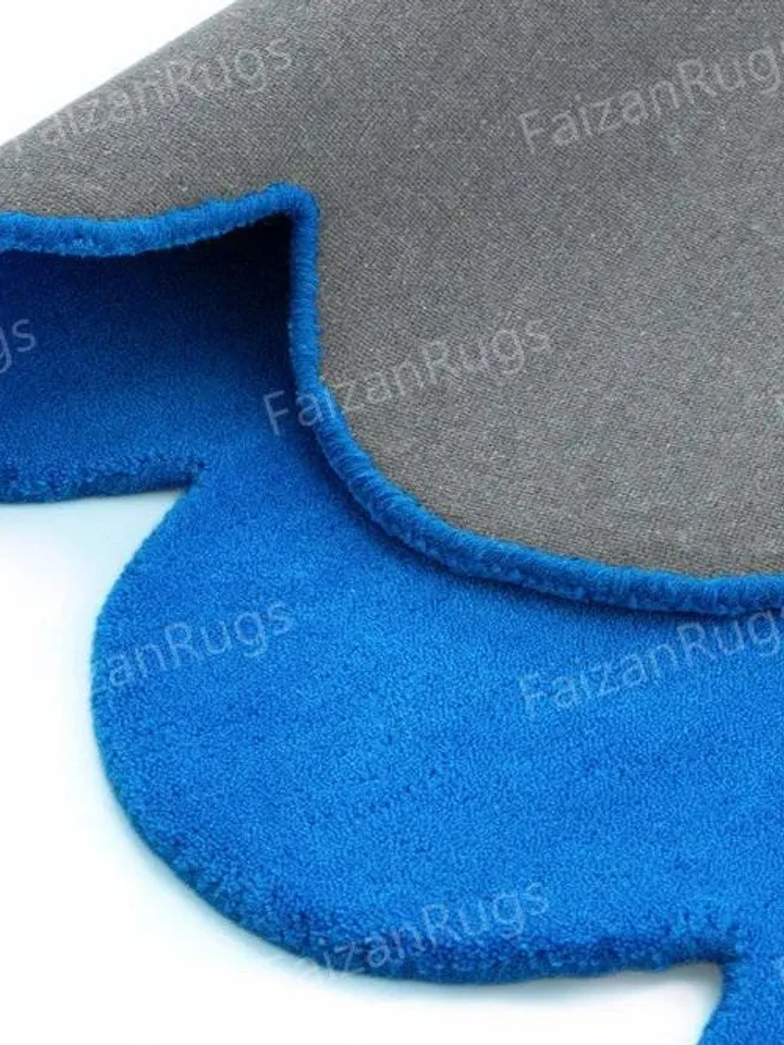 Buy Irregular Curved Shaped Rug Hand-Tufted 100% Wool Handmade Area Rug Carpet for Home, Bedroom, Living Room, Kids Room, Custom Rug Also