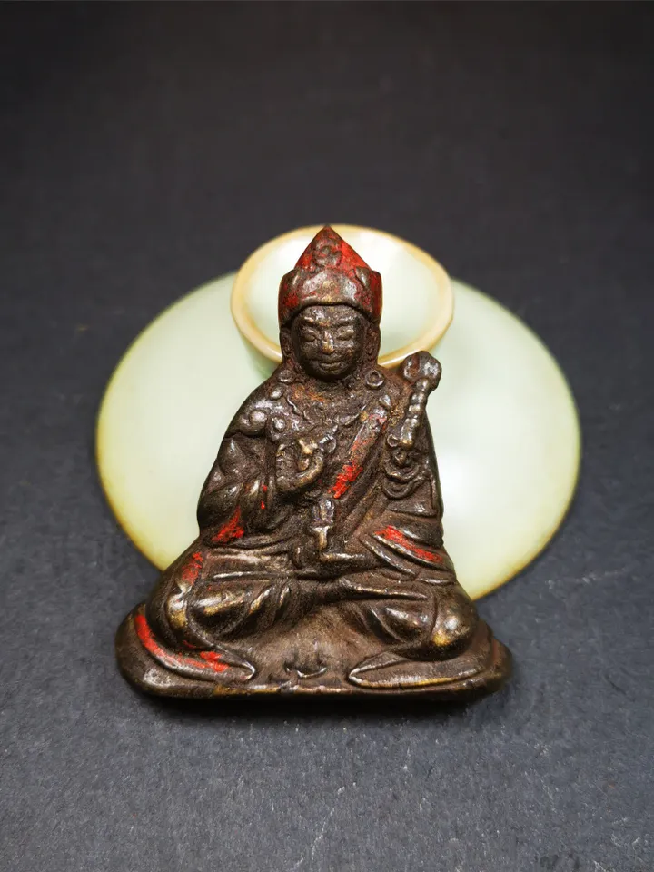 Gandhanra Acient Tibetan Buddhist Statue,Padmasambhava,Lotus Born,Guru Rinpoche,Terma Statue,60 years old