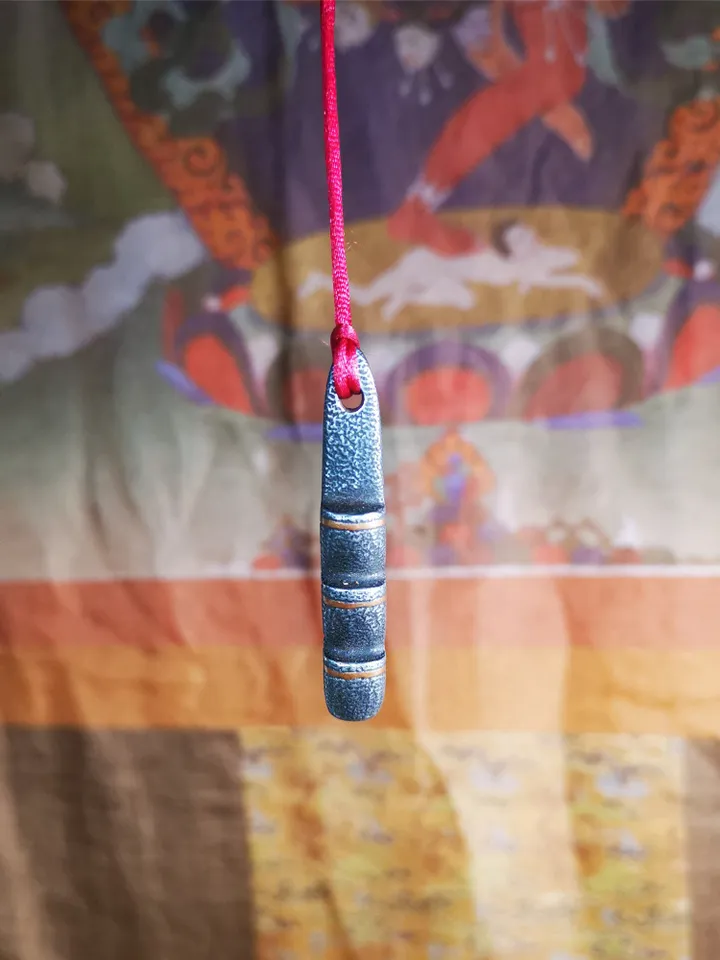 Gandhanra Handmade Tibetan Amulet Pendant,Tibetan Ladder of Heaven, Made of Cold Iron,2.08"