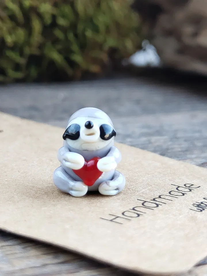 Sloth gifts I love you Sloth figurine Sloth ornament Sloth Valentine Glass sloth Miniature animals Zen garden sloth figurine Heart gift