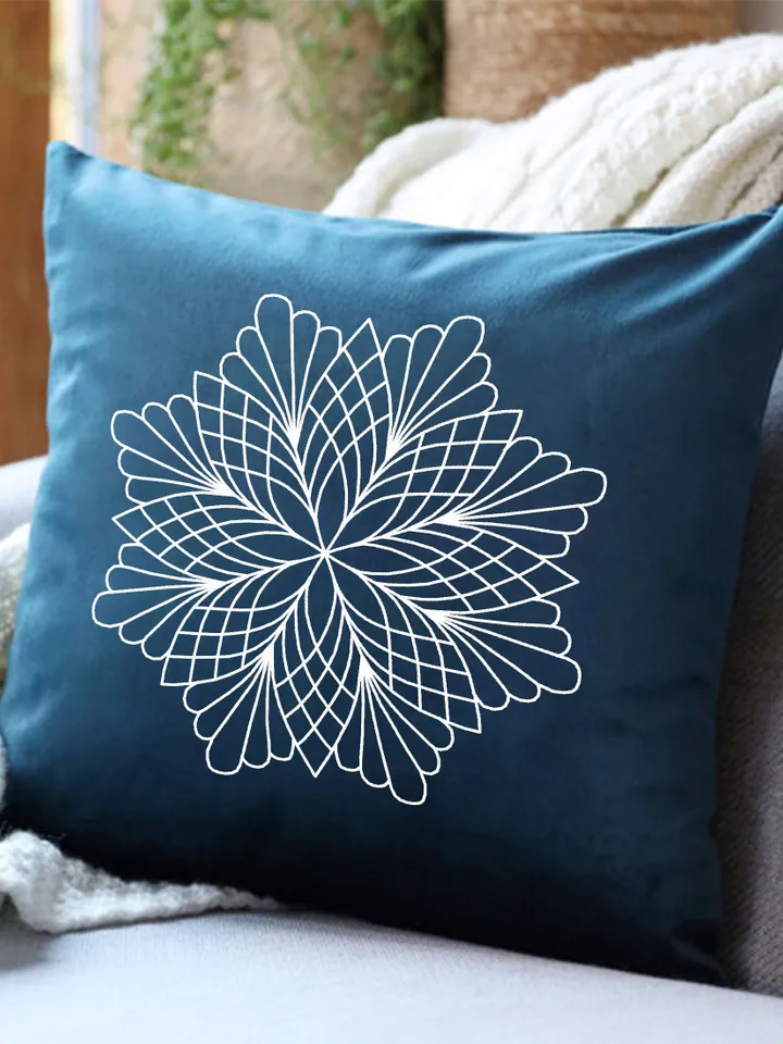 Floral mandala blackwork pattern PDF download Mandala ornament Backstitch chart, Blackwork mandala embroidery PDF, Mandala cross stitch #W37
