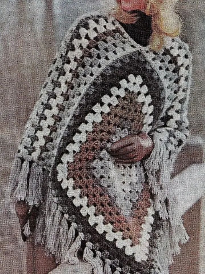 Crochet poncho pattern, easy grandma, Poncho Crochet Pattern , Granny Square Poncho , granny square cardigan pdf