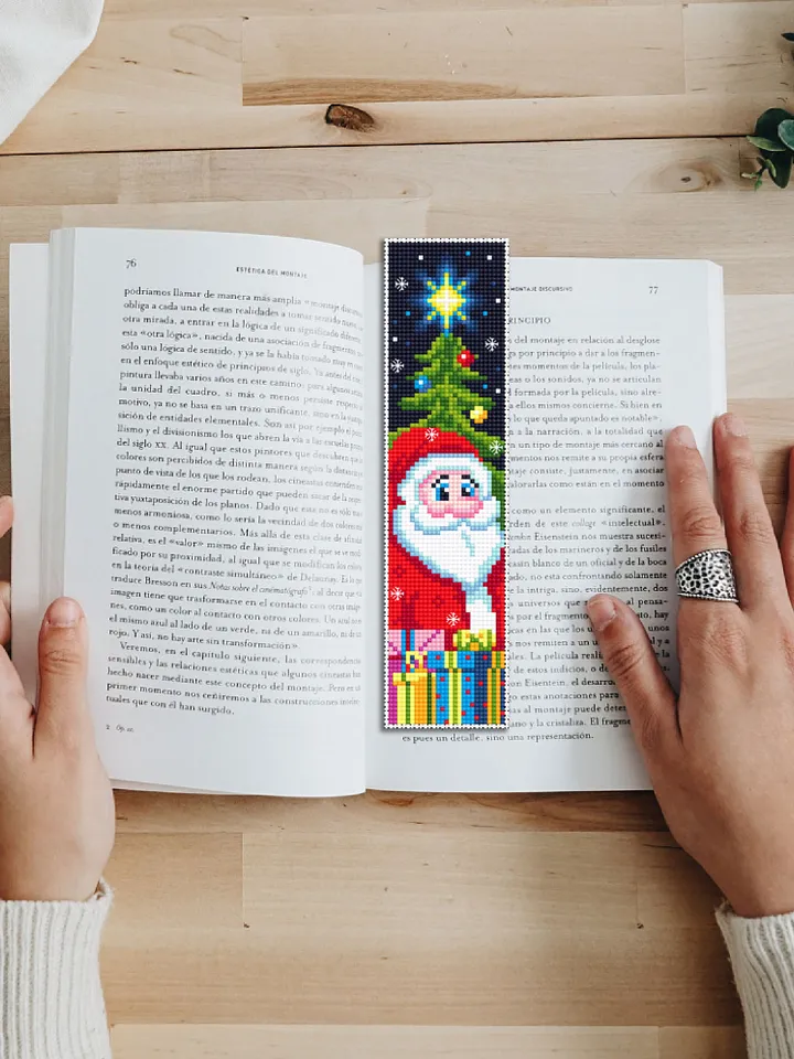 Christmas bookmark cross stitch pattern download PDF Handmade bookmark Santa Claus xstitch chart Winter holiday cross stitch New Year #B54