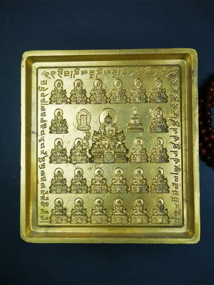 Gandhanra Handmade Tibetan Buddha Statue Mold,25 Akshobhya Tsa Tsa,Copper Mould For Making Clay Buddha Statue,Tsha Tsha