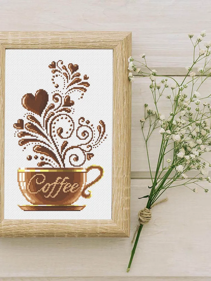 Coffee cross stitch pattern modern, Kitchen cross stitch, Cute cross stitch, Funny cross stitch, Awesome pattern, Instant download PDF #F1