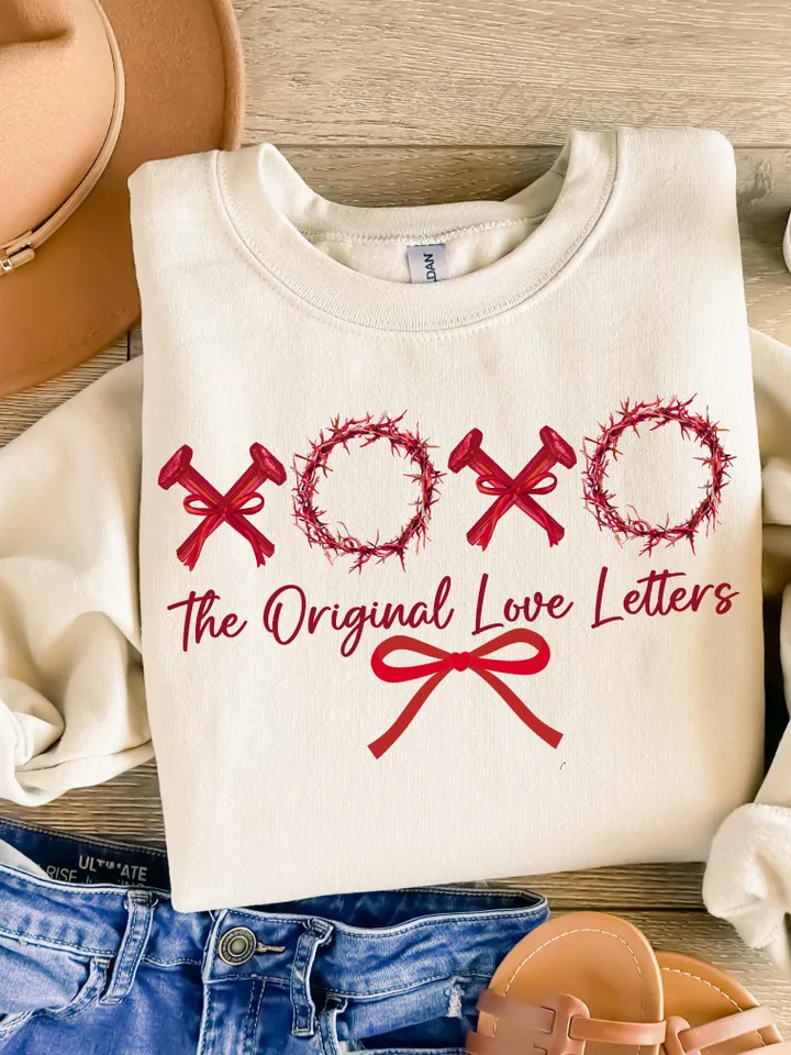 XOXO the original love letters png, Christian Valentines Png, Valentine Day Png, Valentine Bow Png, Christian Shirt, Jesus Valentine Png