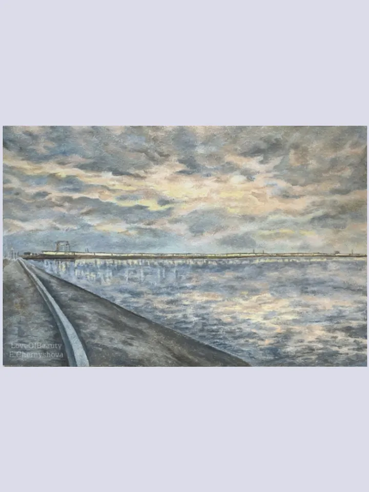 Painting "View of the HPP from the Balakovo embankment"