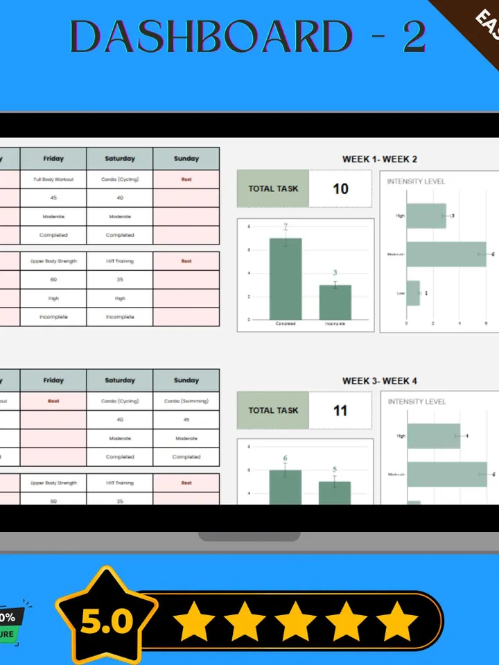 Monthly Workout Template, Editable Google Sheets, Digital Download for Fitness Scheduling & Progress Tracking