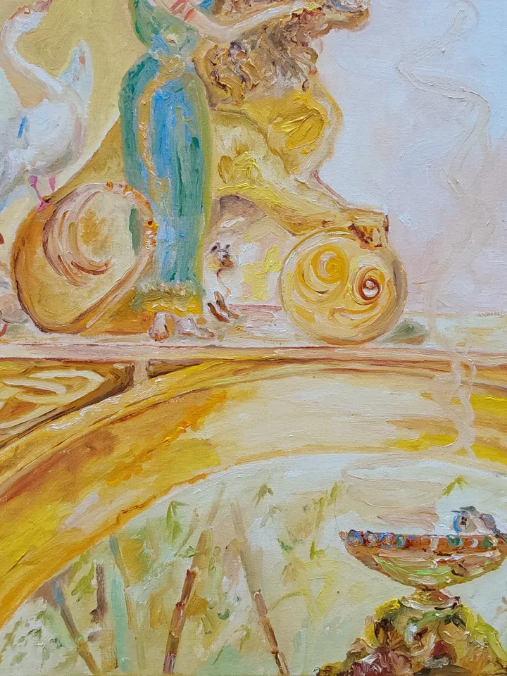 Oil painting on canvas "VIII Arcana Tarot "Strength"" 40x60cm (16x24inch)