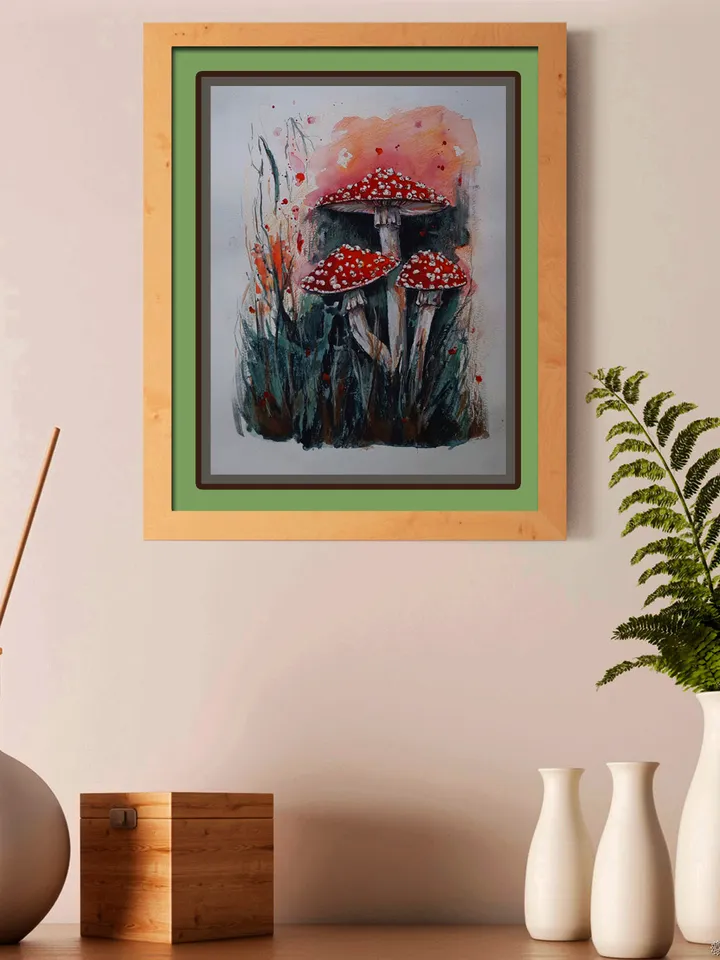 Watercolors painting Fly agarics by TanyaSeptember 23x29,6 cm (9х11,65 inches)