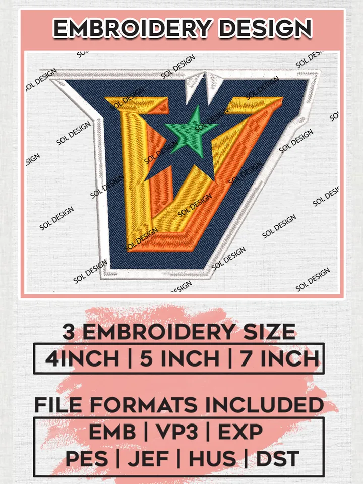 NCAA UT Rio Grande Valley Vaqueros Team Letter Logo Embroidery Design Files, NCAA UT Rio Grande Valley Vaqueros Machine Embroidery, NCAA Teams, Game Day, 3 sizes, NCAA Machine embroidery designs, Digital Download