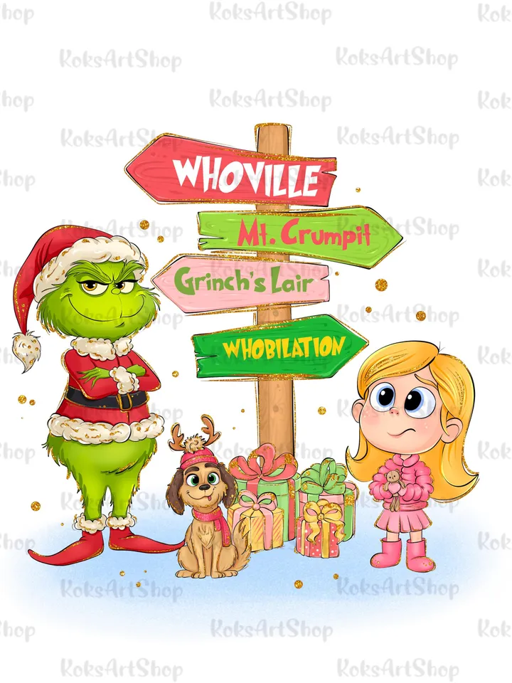Grinchmas png, Whoville sublimation design, Green Christmas png, Merry Christmas png, Retro Christmas Movie png, Christmas png