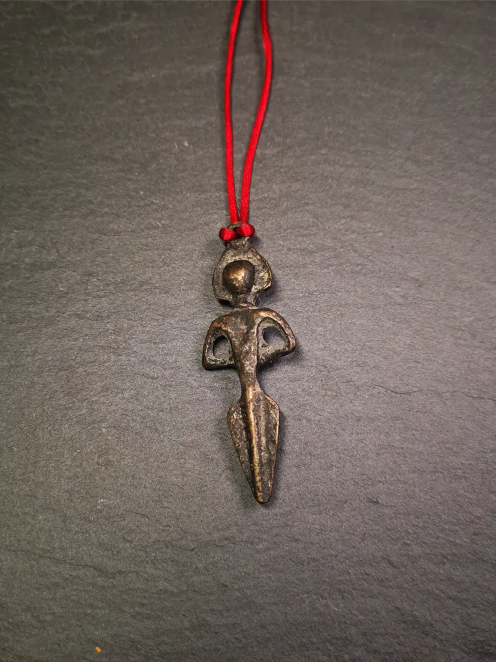 Gandhanra Antique Tibetan Amulet,Samantabhadra Phurba,Kila(Dorje Phurba) , Trantic Buddhism Ritual Implement Pendant,Made of Copper,2.6"