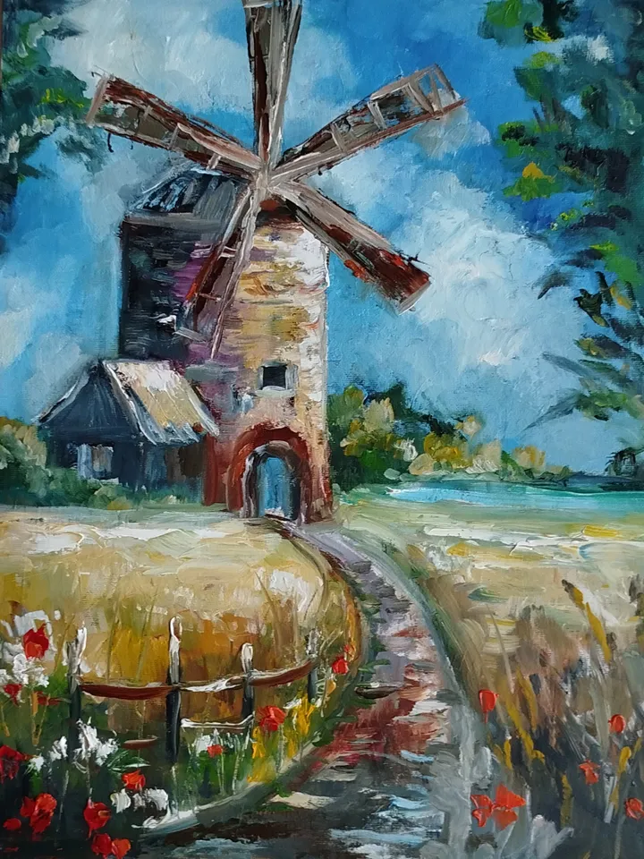 Oil painting "Windmill"