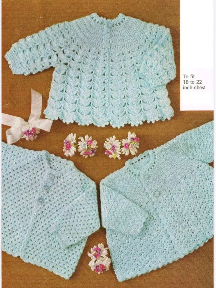 Baby cardigan crochet pattern, baby jacket crochet, set crochet pattern instant download