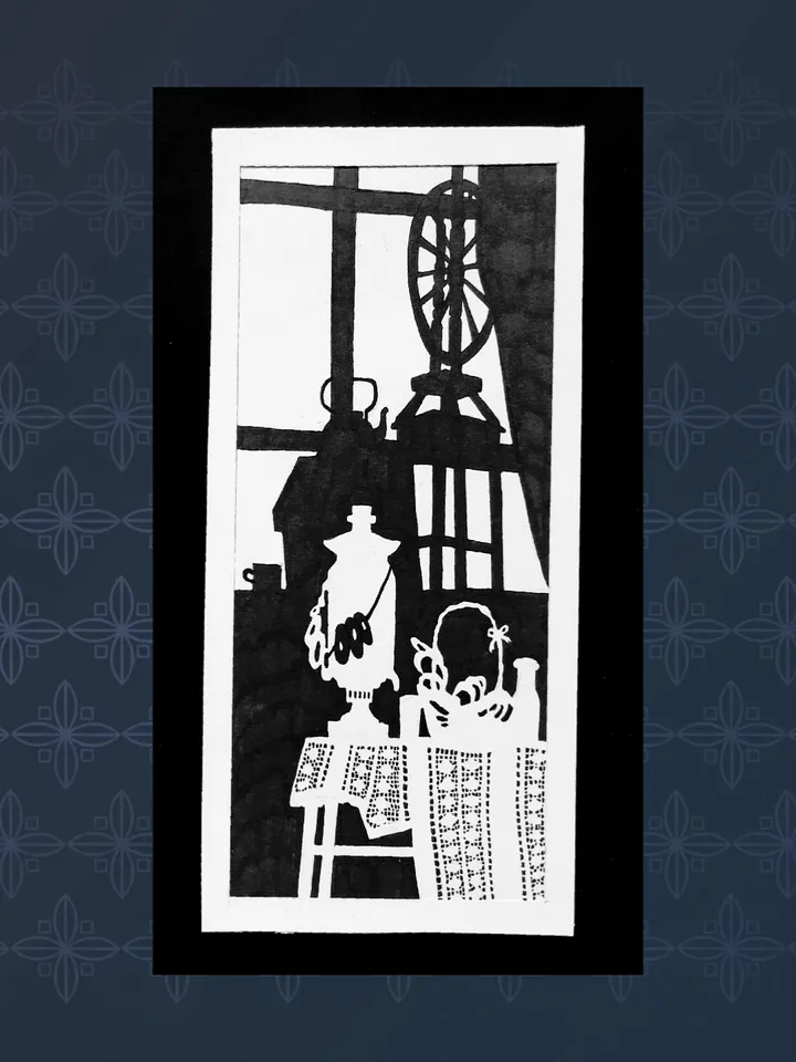 Professional original artwork. Black and white art. Rustic style.