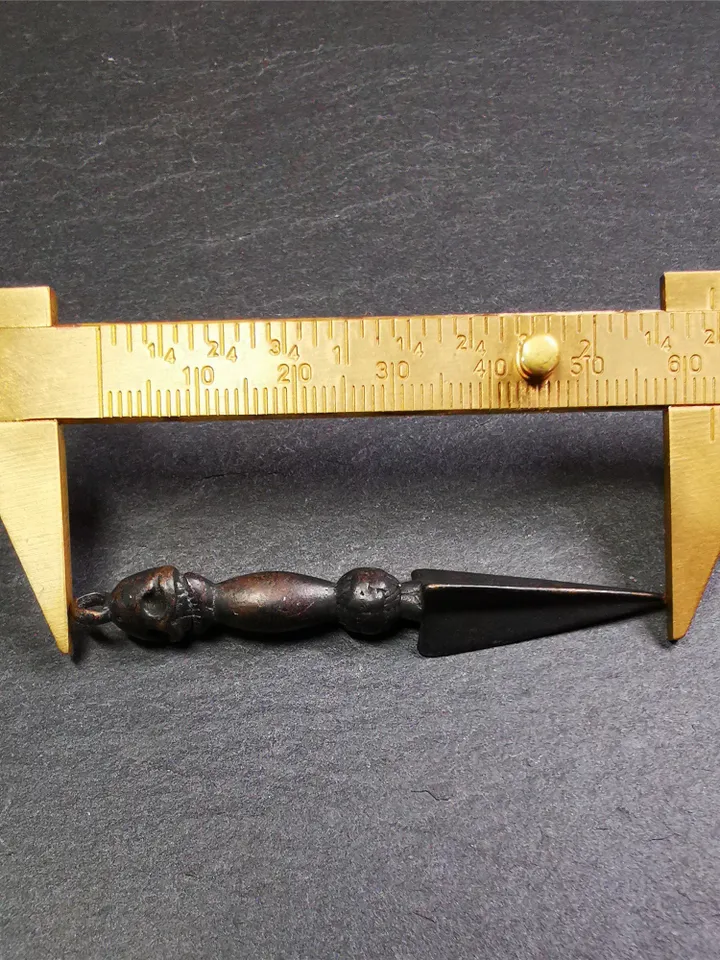 Gandhanra Handmade Skull Phurba Amulet,Kila - Dorje Phurba,Tibetan Budhist Ritual Implement Pendant,Made of Cold Iron,2.48"