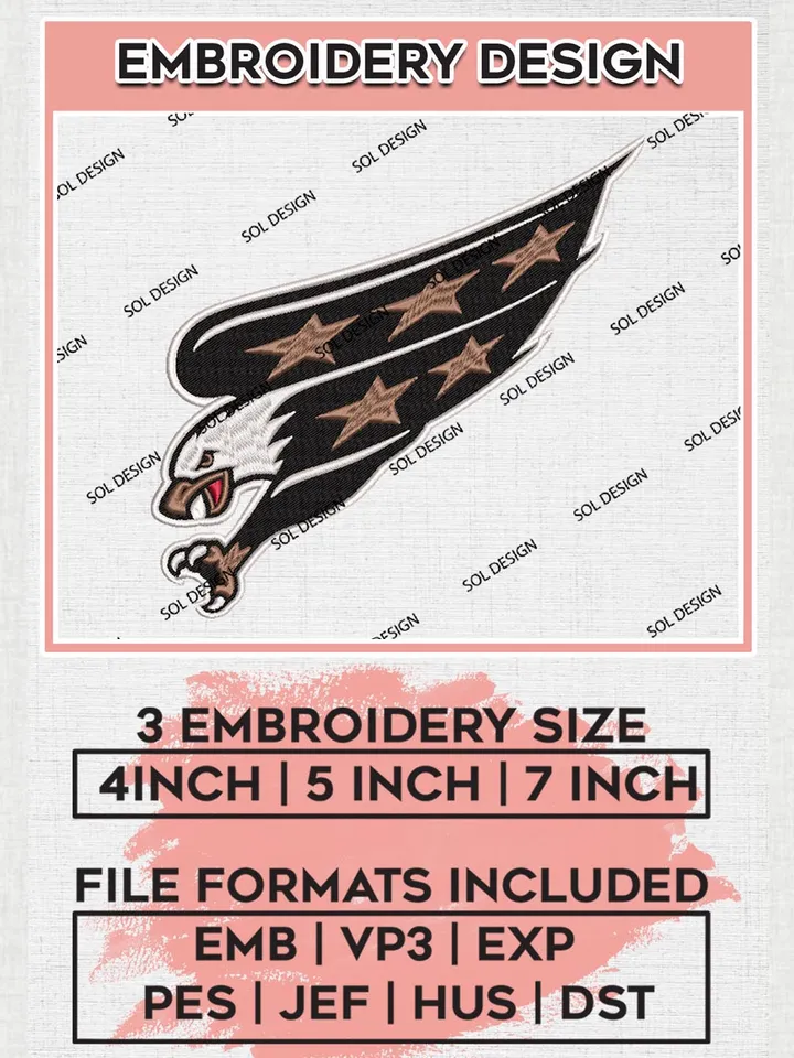 Washington Capitals Embroidery Designs, NHL Capitals Designs, NHL Hockey Embroidery Designs, NHL Washington Capitals Machine Embroidery Design, Digital Download