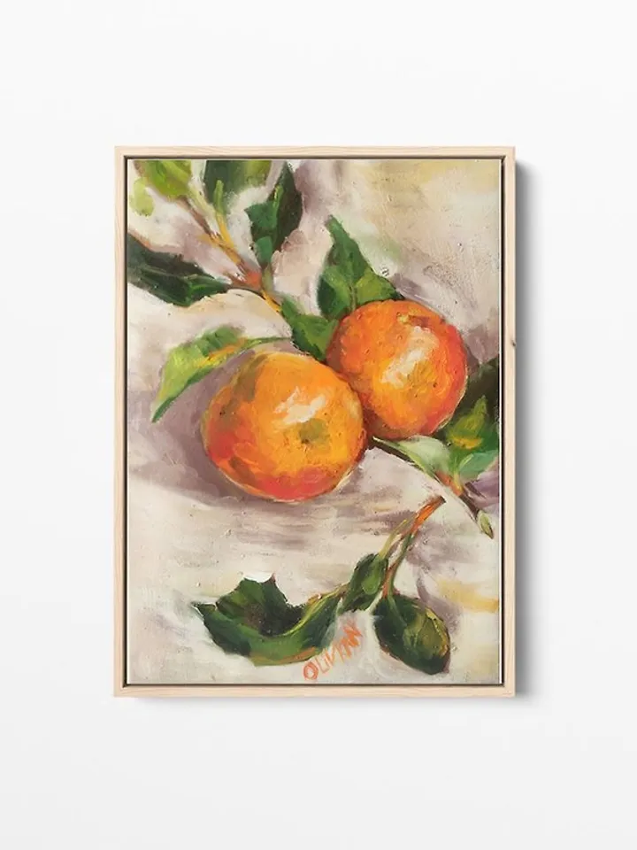 Mandarin Art Citrus Oil Painting Mandarin Artwok 20 by 30 cm Eat Art