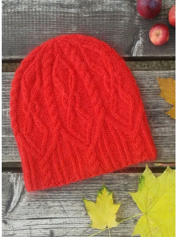 Palmyra Hat Knitting Pattern for 1 Adult Size Beanie with Original Cable and Arans Stitches